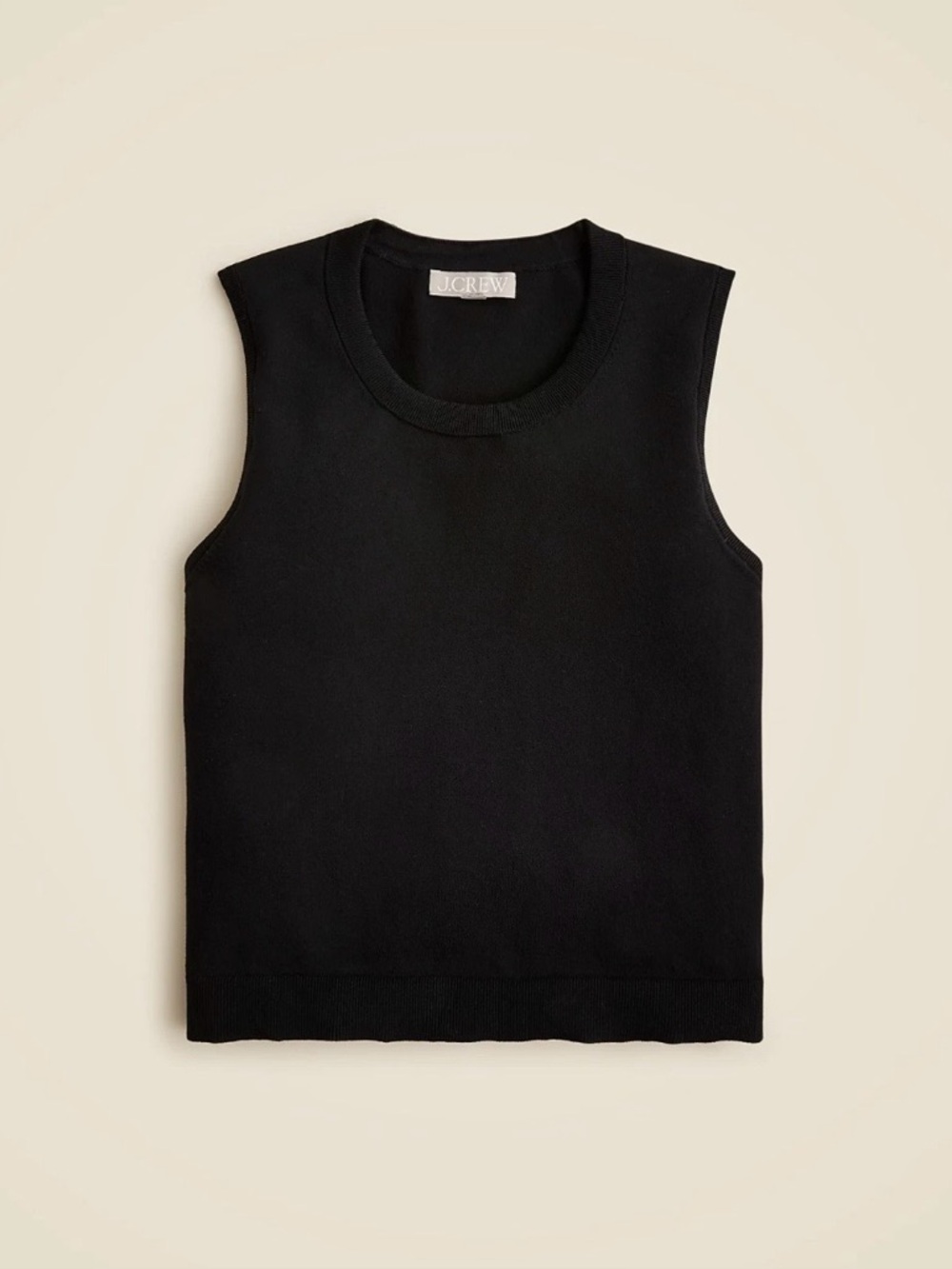 NWT! J. CREW Women’s Sweater Shell in Premium Ultra-Fine Cotton Blend Black Med - Picture 2 of 6